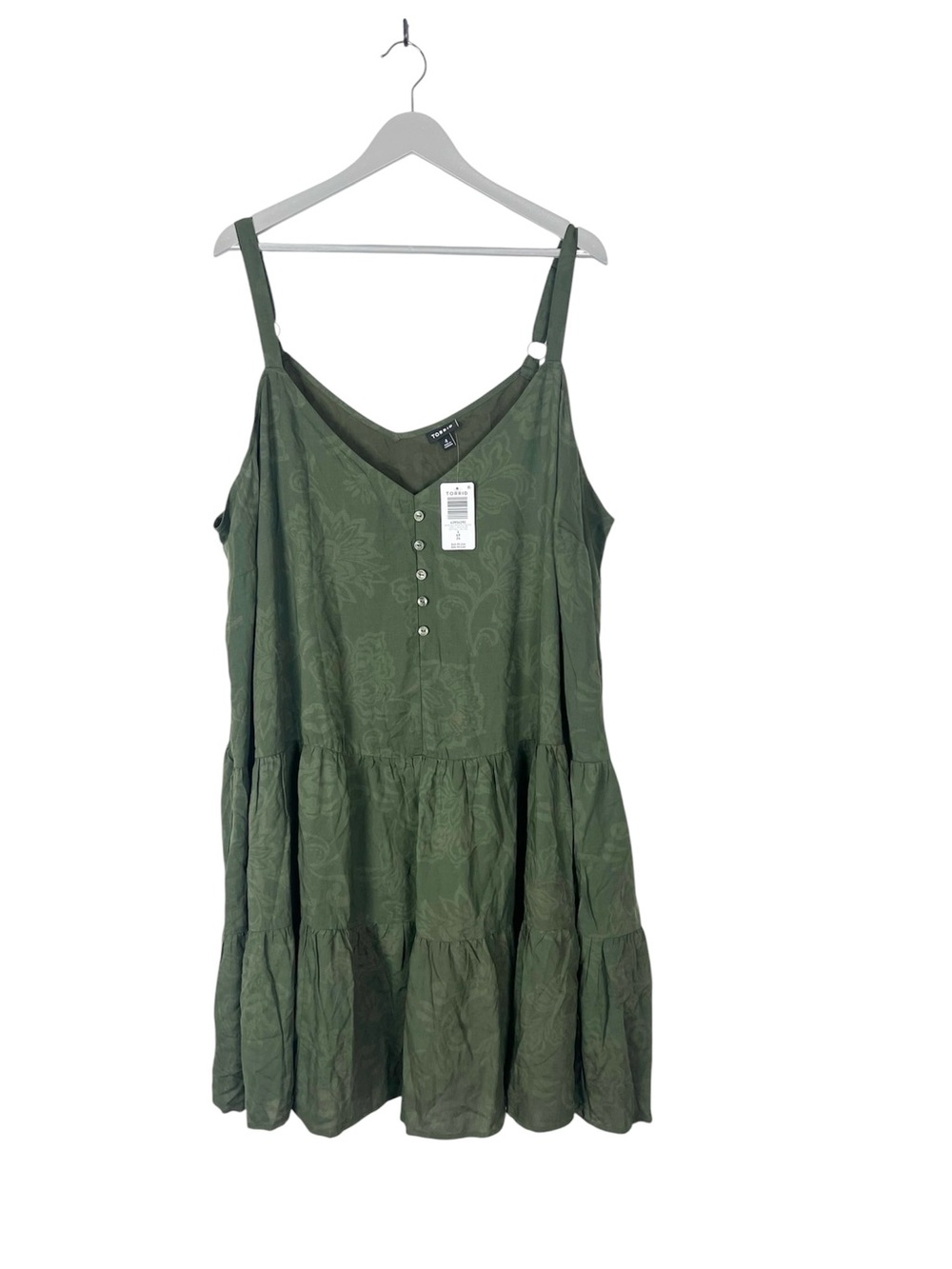 Torrid NWT mini V-neck button up dress size 4X green